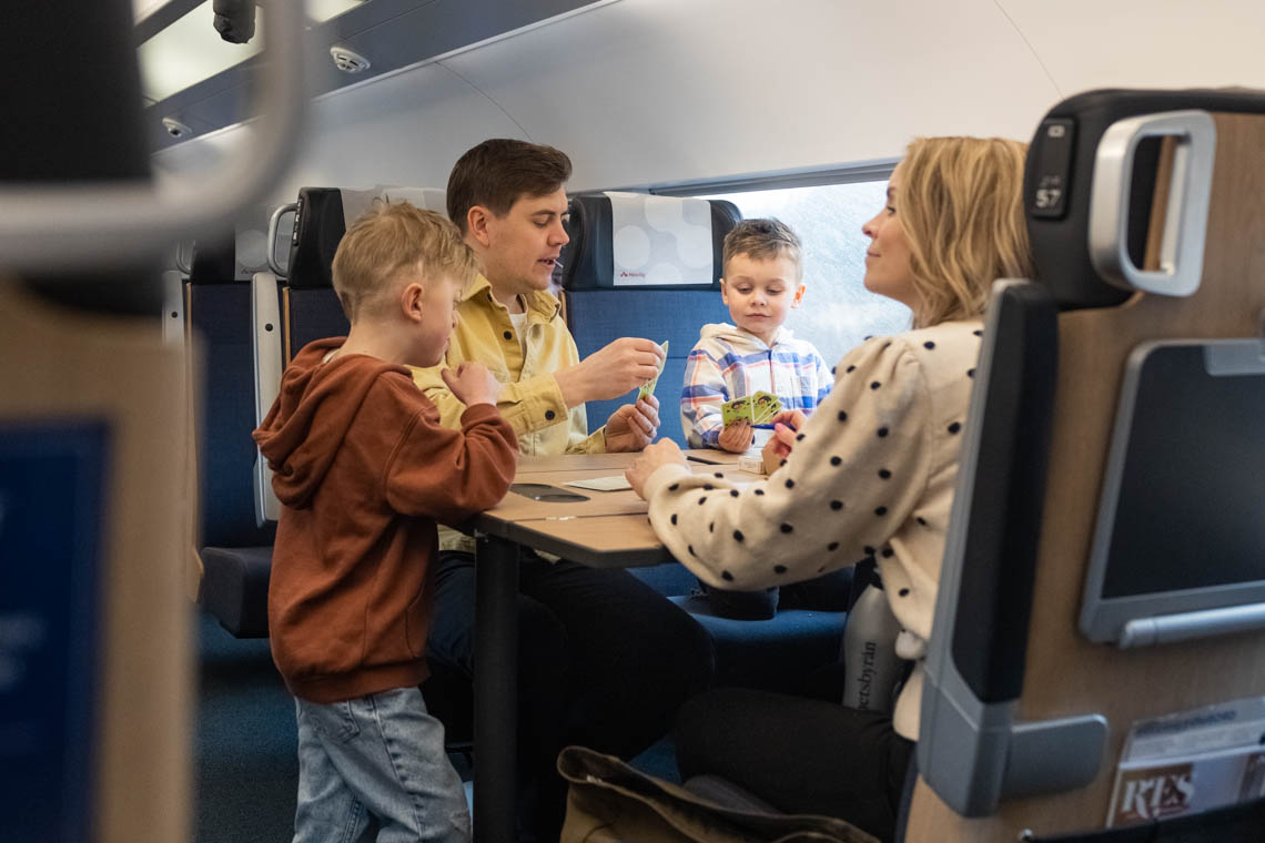 Family on the train