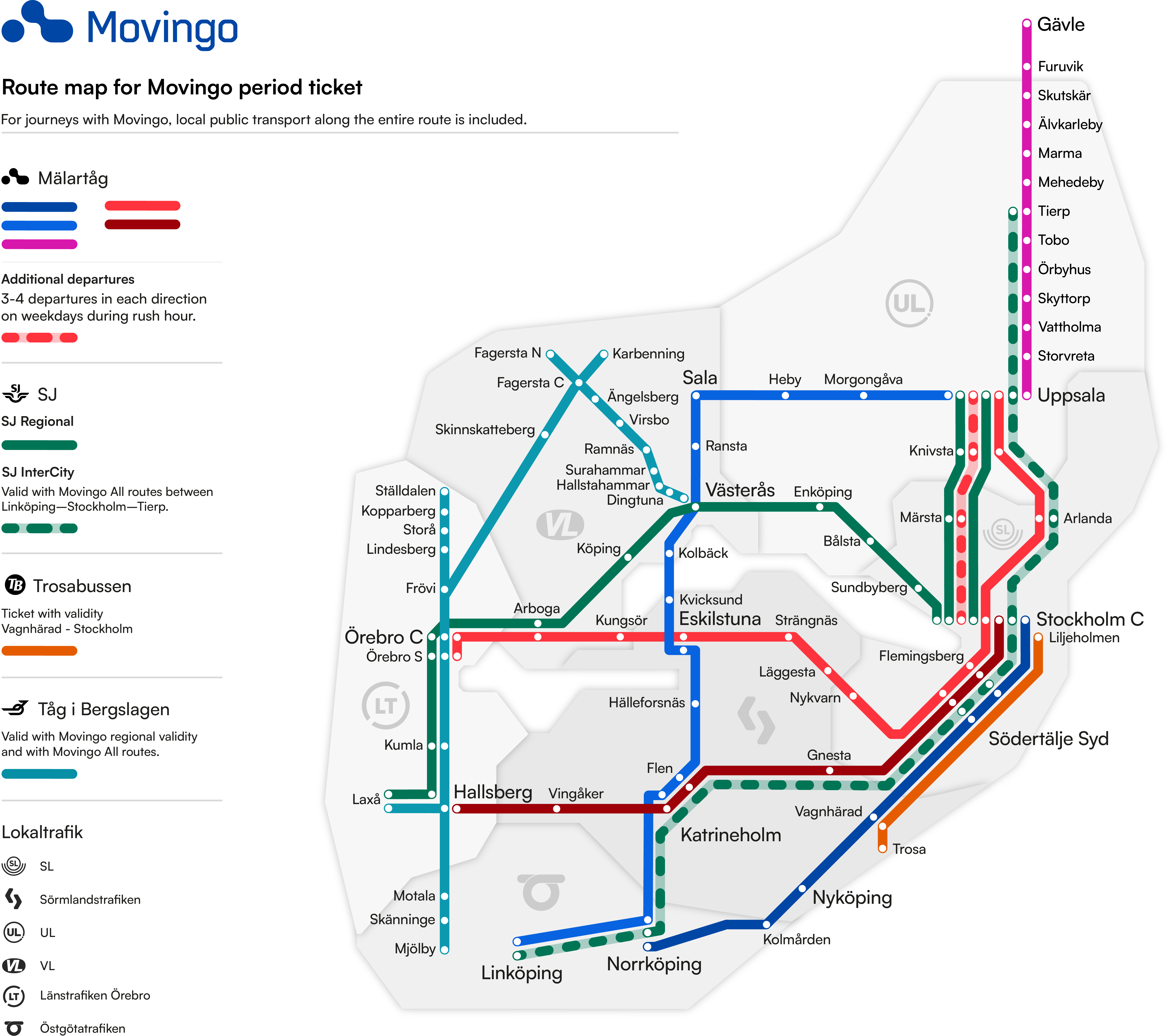 Mälardalstrafik Linjekarta